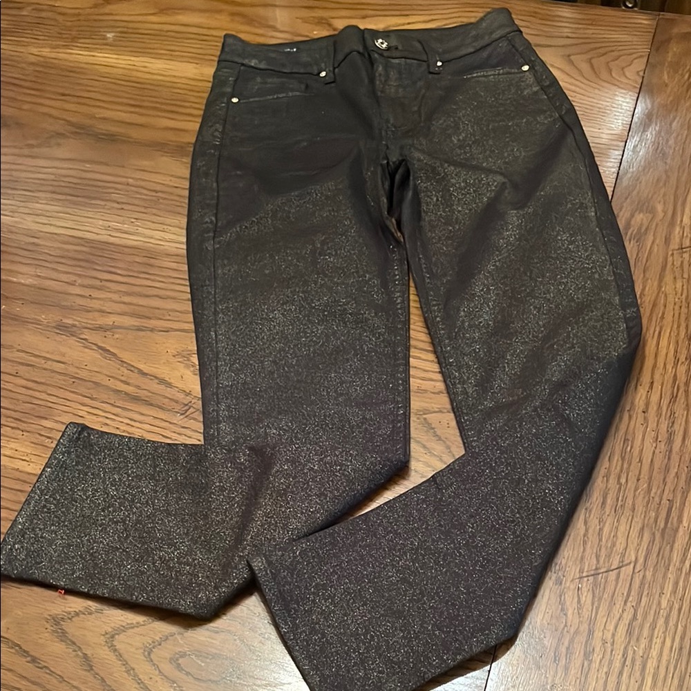 White House Black Market high rise foiled slim ankle jeans, size 4, NWT